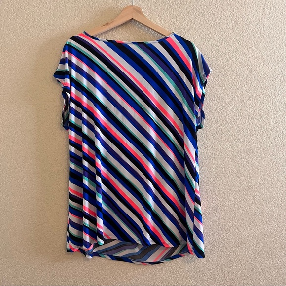 Lane Bryant Diagonal Striped Sleeveless Top Size 18/20 - Picture 5 of 8